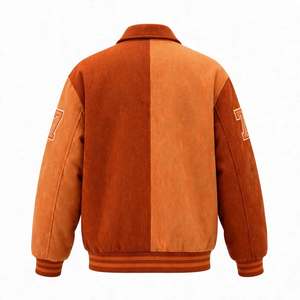 Chaqueta de Moda para Hombre, Estilo Universitario, Otoño-Invierno, con Bordado, Mangas de Cuero y Lana, Cierre de Botones, Cálida y Elegante, Venta al Por Mayor - Product Image 5