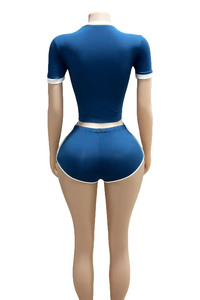 2026 Kardashian Style Vintage Pink Lace up Printed Bodycon Top and Shorts Two Piece SpringSummer Daily Wear Outfits - Product Image 5