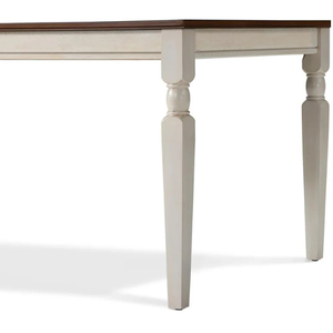 Minimalist <b>Wooden</b> Dining <b>Table</b> with 4 Chairs, Brown Top, Elegant White Legs, Rectangular Shape, Suitable for Home or Residence - Product Image 6