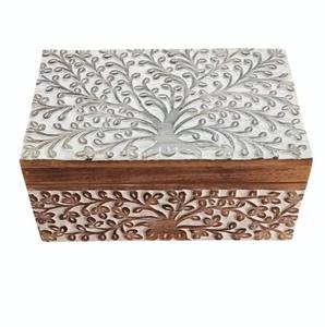 Artistic Wooden Hand Carved Storage <b>Box</b> For Jewelry <b>Keepsakes</b> & Vanity Storage Polish Finished Vintage Wood <b>Box</b> For Wedding Gift - Product Image 6