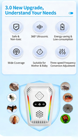 Répulsif à ultrasons pour souris, moustiques et animaux, modèle veilleuse écologique, compatible US/UE, avec 3 couleurs de lumière