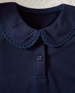 Girls' Polo Shirt Elegant Fashion Lace Collar Suitable for 3-12 Year Old Girls <b>Long</b> Sleeve T-Shirt School & Outdoor Wear Button - Product Image 3