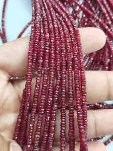 Perles de pierres précieuses rubis Longido 2026, 2,5 mm à 3,5 mm, pierres naturelles facettées taillées en rondelle pour colliers et bracelets pour femmes - Product Image 1