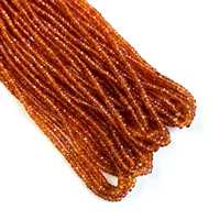 Perles facettées en saphir orange naturel, 16 pouces, 2,2-4 mm, perles de pierres précieuses en saphir orange pour la fabrication de bijoux, vente en gros