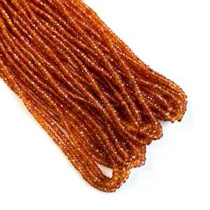 Perles facettées en saphir orange naturel, 16 pouces, 2,2-4 mm, perles de pierres précieuses en saphir orange pour la fabrication de bijoux, vente en gros - Product Image 1