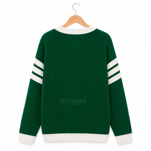 เสื้อคาร์ดิแกนถักไหมพรมสีเขียวขาวประดับมุกสำหรับผู้หญิงจาก Cosh International Sisterhood Manufacturer - Product Image 4
