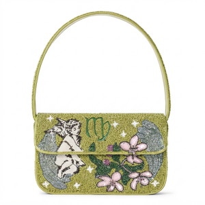 Handmade Pasta Tin Beaded <b>Shoulder</b> <b>Bag</b> <b>Women</b> Cannelloni Flap Evening Clutch Italian Food Novelty Purse Handbag - Product Image 2