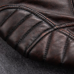 Chaqueta de Cuero Genuino para Hombre, Diseño Vintage con Cuello Alto, Revestimiento de Piel de Vaca Original de la Mejor Calidad, Estilo Motero ODM - Product Image 5