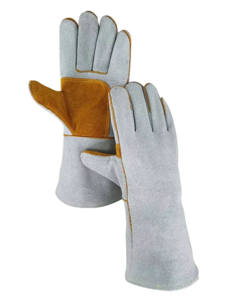 Gants de soudage en cuir de vachette pleine fleur résistants à la chaleur de l'argon pour la sécurité au travail (vente en gros) - Product Image 4