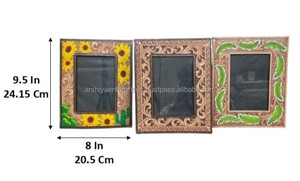 2025 New Arrival Hot-Selling Customizable Western Hand Tooled genuine Leather <b>4x6</b> <b>Photo</b> <b>Frame</b> for Tabletop & Home Decorative - Product Image 2
