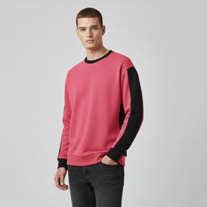 Nouveau sweat-shirt à col rond rose pour homme avec logo flamme, coupe classique, manches longues, tricoté, décontracté, pour l'automne - Product Image 6