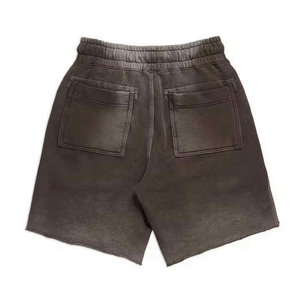 Hot Selling Mens Cotton Acid Wash Jogger Shorts Raw Hem French <b>Terry</b> Sweat Shorts Vintage Streetwear OEM <b>Bulk</b> Supply 100% Cotton - Product Image 5