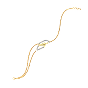 Pulsera de Oro Rosa de 18K con Diamantes y Eslabones Infinitos para Mujer |   Elegante Pulsera de Cadena de Dos Tonos |   Regalo de Joyería Fina de Lujo - Product Image 3