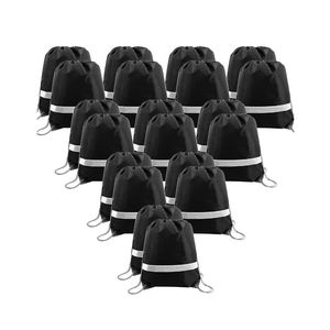 Custom Logo Polyester <b>Drawstring</b> <b>Backpack</b> Lightweight Reusable Cinch Bag for Promotional Branding Events - Product Image 2