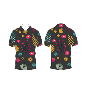 เสื้อโปโลพิมพ์ลายดอกไม้สีดำสำหรับผู้ชาย แขนสั้น สไตล์ลำลอง แฟชั่นฤดูร้อน สไตล์ฮาวาย เสื้อกอล์ฟ - Product Image 6