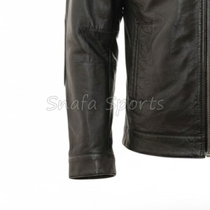 Meilleur prix Veste imperméable coupe-vent en cuir véritable de qualité supérieure pour homme Teinte unie pour l'hiver Disponible en toutes tailles Vente en ligne disponible - Product Image 4