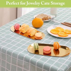 Gold Metal Decorative <b>Tray</b> Jewelry Dish Organizer – Elegant Trinket <b>Tray</b> for Rings, Earrings, Keys & <b>Small</b> Accessories - Product Image 4