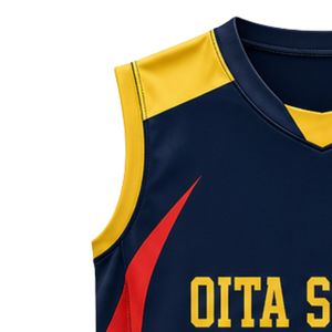 Men <b>Navy</b> Blue Yellow Basketball Jersey Sleeveless Sports Uniform Team Wear Athletic Training Game Match Apparel Performance - Product Image 4