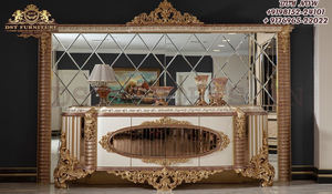 Consola clásica de madera de teca tallada, consola con espejo de alta gama, juego de consola para comedor - Product Image 2