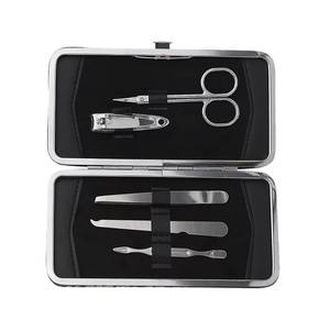 Kit de manucure en acier inoxydable avec coupe-ongles, ciseaux, pinces, dans un étui, ensemble de manucure portable pour adultes, style classique - Product Image 4
