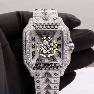 Reloj de Cuarzo de Acero Inoxidable de Marca Privada con Logotipo Personalizado, Características Luminosas, 5 ATM, Esfera de 40 mm, Reloj de Moissanita con Diamantes - Product Image 1