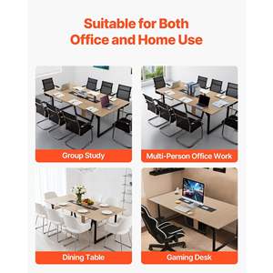 Mesa de Reuniones Rectangular Moderna de 8 Pies para Oficina, Mesa de Seminario para 10 Personas, Patas de Metal, Mesa Grande para Sala de Juntas, Fácil de Ensamblar - Product Image 6