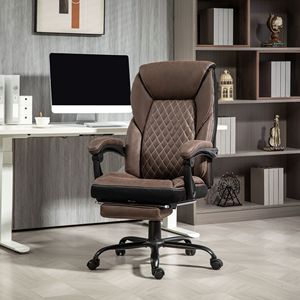 Executive Ergonomic Office Chair with High Back Swivel Wheels Padded Arms & <b>Footrest</b> BIFMA Certified Nylon Material Dark Brown - Product Image 2