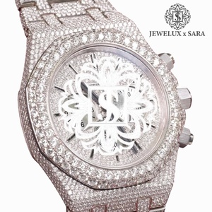 Relojes de Cuarzo con Incrustaciones de Diamantes Cultivados en Laboratorio, de Lujo, Nuevos, Fabricados en India, para Hombre, Disponibles para Exportación - Product Image 1