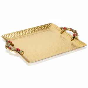 Bandeja de Servir Redonda de Madera de Lujo con Diseño Floral de Limón, Bandeja Decorativa para Mesa de Centro, Bandeja Decorativa para el Hogar - Product Image 6