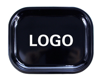 Vente en gros plateau de fumage bas quantité minimale de commande métal personnalisé plateau roulant plateau de fumage en étain avec briquet et broyeur