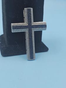 Colgante de Moissanita con Diseño Cruzado de Plata 925, Colgante Cristiano, Colgante de Fe Religiosa, Joyería Hip Hop, Regalos de Comunicación - Product Image 2