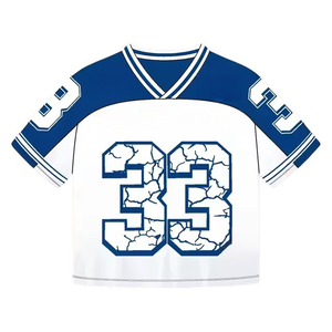 Wholesale Custom Logo Mesh Streetwear Soccer Jersey Sublimation Sport Tee <b>Shirt</b> Men Cropped Mesh Football <b>Shirt</b> Boxy T <b>Shirt</b> - Product Image 4