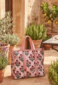 Sac fourre-tout en coton brodé floral peint à la main, design personnalisé Elite Craft Studio, fermeture éclair, grande capacité pour usage quotidien - Product Image 3
