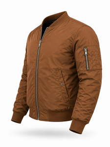 High Quality Wholesale Winter <b>Men's</b> High Street Style Stand Collar Quick Dry Nonwoven Nylon <b>Suede</b> Zipper Solid Pattern <b>Jacket</b> - Product Image 2