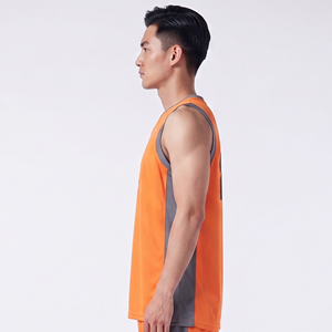 Camiseta de Baloncesto Profesional para Hombre, Transpirable, Personalizada, Sublimada, sin Mangas, con Cuello en V - Product Image 3