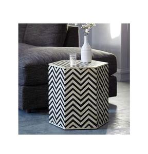 Mesa con Incrustaciones de Hueso de ILAHI, Diseño Moderno con Detalles de Ágata, Almacenamiento Portátil, Muebles para el Hogar - Product Image 3