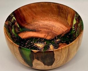 Bol en bois d'acacia et résine époxy contemporaine, fait main, sans BPA, écologique, bol à salade par Apex Align - Product Image 4