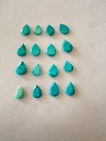 GNSJ Pierres précieuses en turquoise naturelle à 100 %, taille goutte de poire, coupe rose, facettées, certifiées par un tiers, éclat de facettes, pour la fabrication de bijoux