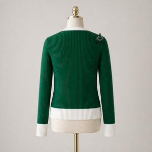 HMR เสื้อสเวตเตอร์ถักมีกระดุมแบบถักสำหรับสตรีในมหาวิทยาลัย - Product Image 5