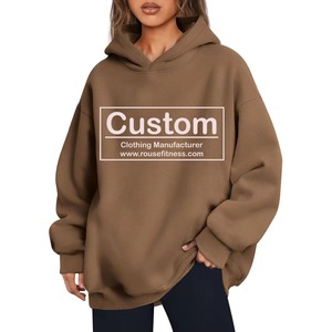 Sweat-shirts à capuche amples pour femmes, personnalisables en gros, les plus vendus, couleur unie, coton et polyester, décontractés, grandes tailles - Product Image 1