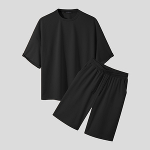 Conjunto de Camiseta y Pantalones Cortos de Verano para Hombre, Ligero, Transpirable, Informal, de Alta Calidad, para Correr - Product Image 6