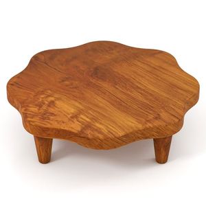 Espositore a piedistallo in legno di teak da 16 pollici per aromi da bagno e snack - Product Image 3