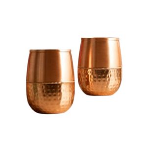 Gobelet à eau en cuivre pur martelé et côtelé, design vintage, fait main, en métal, pour hôtel, restaurant, vente en gros - Product Image 4