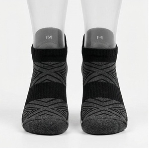 Ankle <b>Socks</b> Geometric Pattern <b>Black</b> Quick Dry Running <b>Socks</b> for Adults Summer Season - Product Image 1