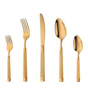 Ensemble de couverts modernes en acier inoxydable, manche long, argenté, cuillère, fourchette, couteau, vaisselle minimaliste, ensemble de vaisselle de table - Product Image 3