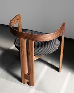 Exquisite wooden dining chair featuring a unique curved <b>backrest</b> design - Product Image 3