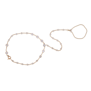 Cadena de mano de diamantes de moda con engaste de bisel y diamantes talla rosa, arnés de mano de joyería para mujer - Product Image 4