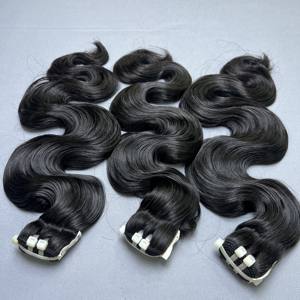 100% ผมดิบเกรด10A พรีเมี่ยมไม่ผ่านกระบวนการผมสีดำเครื่องถักทออัจฉริยะ - Product Image 2