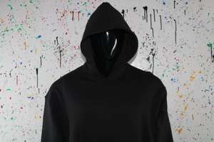 Sudadera con capucha negra de 450 GSM con logotipo personalizado bordado/impreso, corte holgado para hombres, mujeres y unisex. - Product Image 6