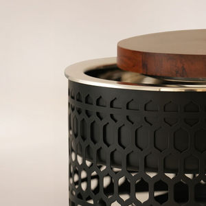 Handcrafted Metal Cut-Work Hot Pot with Wood Lid Laser Cut Jaali Design Serving Dish Premium Gold Finish Tabletop Food Warmer - Product Image 6